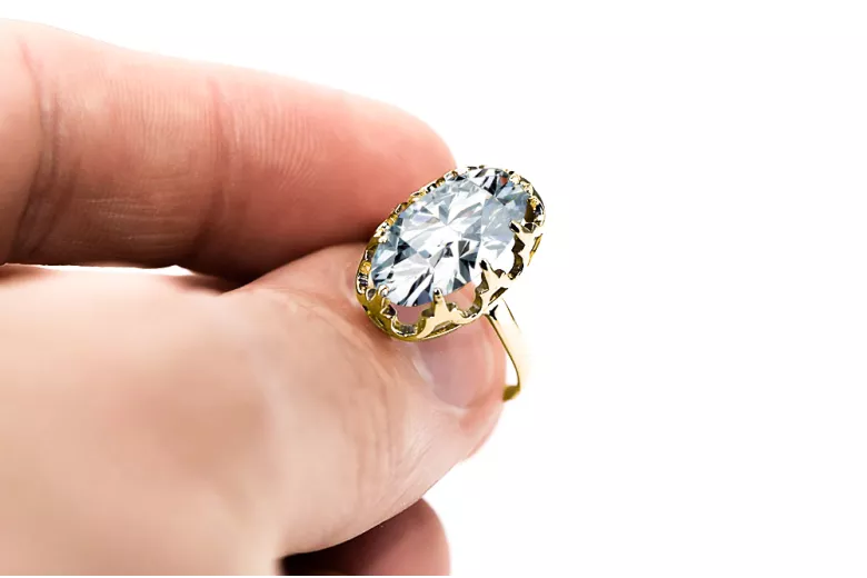 Circón Oro amarillo de 14 quilates Anillo Estilo vintage vrc253y